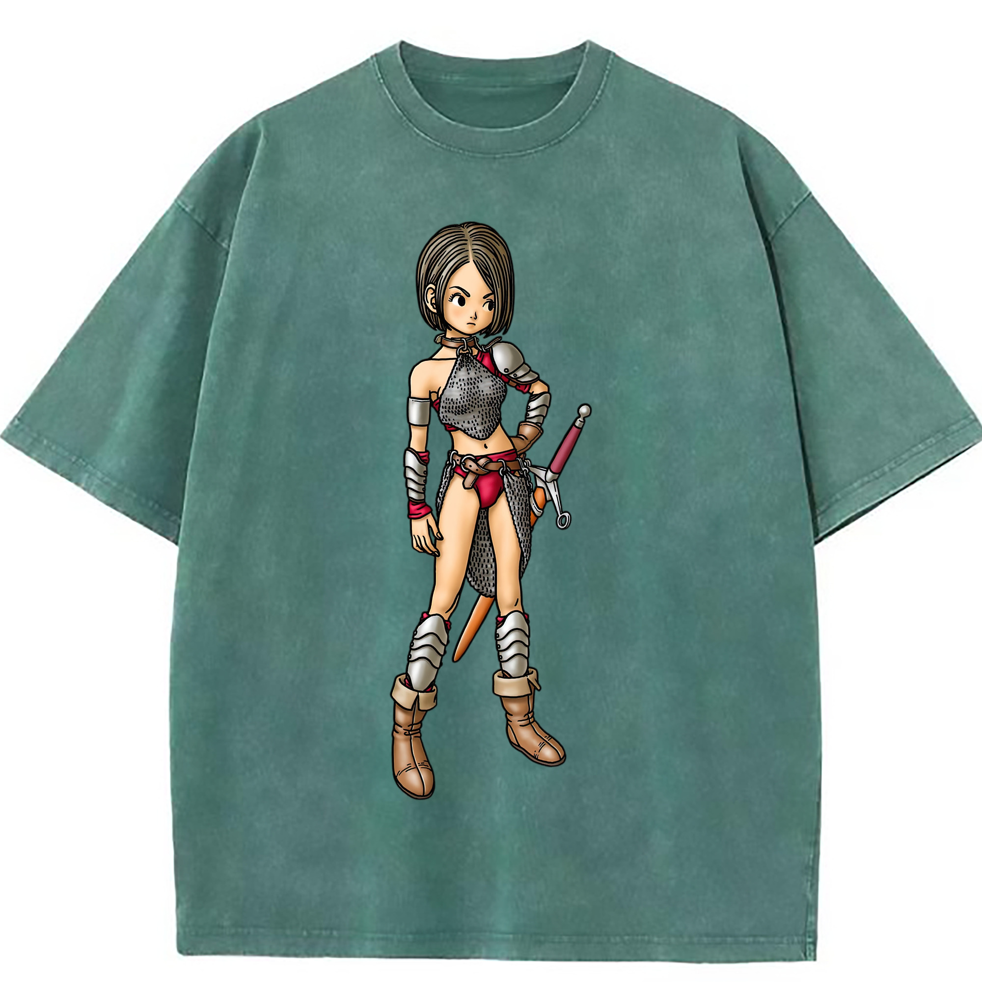 （画像用） ドラゴンクエスト Doragon Kuesuto Dragon Quest 綿100% ヴィンテージ風 半袖Tシャツ（フロントプリント）
